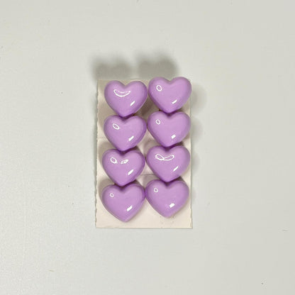 Glossy Heart Hair Clips