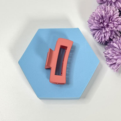 Matte Finish Rectangle Hair Claw - Medium