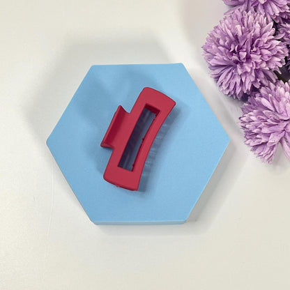 Matte Finish Rectangle Hair Claw - Medium