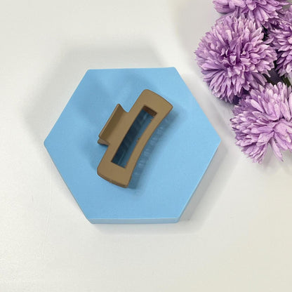 Matte Finish Rectangle Hair Claw - Medium
