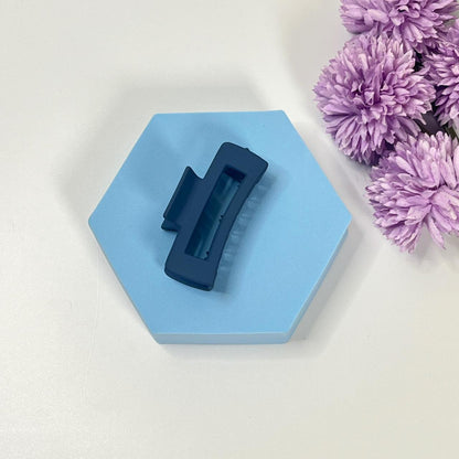 Matte Finish Rectangle Hair Claw - Medium