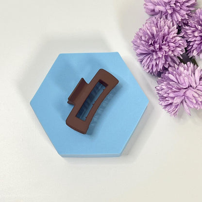Matte Finish Rectangle Hair Claw - Medium