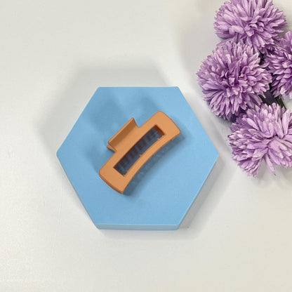 Matte Finish Rectangle Hair Claw - Medium