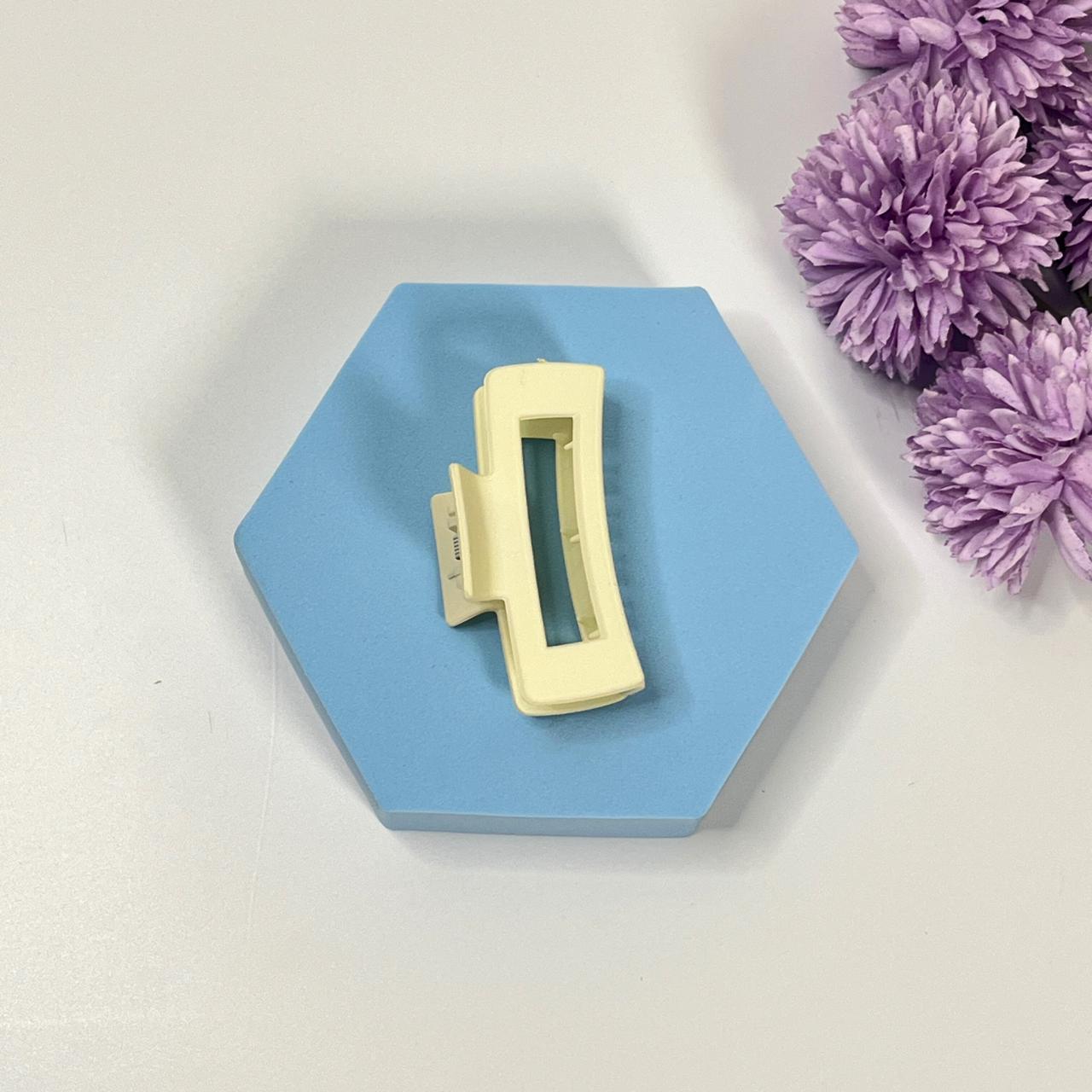 Matte Finish Rectangle Hair Claw - Medium
