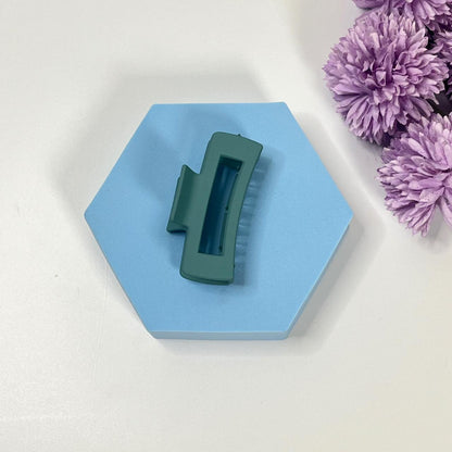 Matte Finish Rectangle Hair Claw - Medium