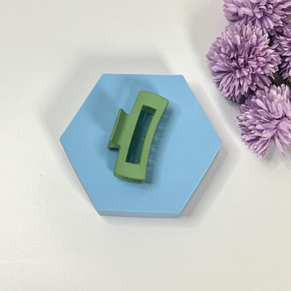 Matte Finish Rectangle Hair Claw - Medium