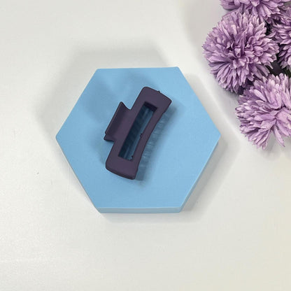 Matte Finish Rectangle Hair Claw - Medium