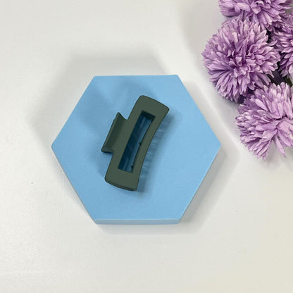 Matte Finish Rectangle Hair Claw - Medium