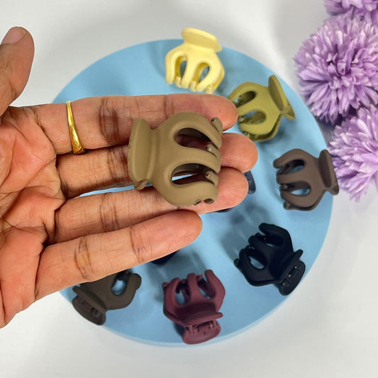 Matte Plum Mini Hair Claw - Small