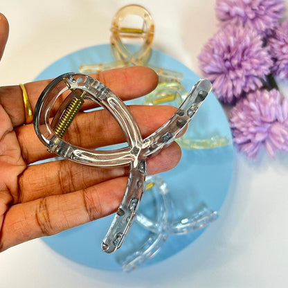 Crystal Clear Acrylic Hair Claw - Medium