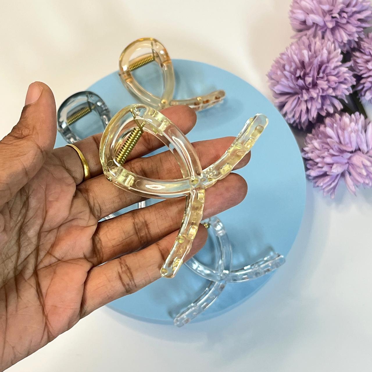 Crystal Clear Acrylic Hair Claw - Medium