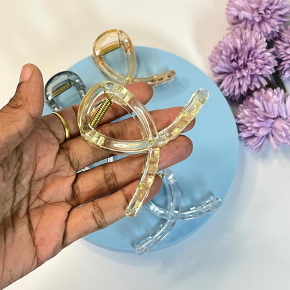 Crystal Clear Acrylic Hair Claw - Medium
