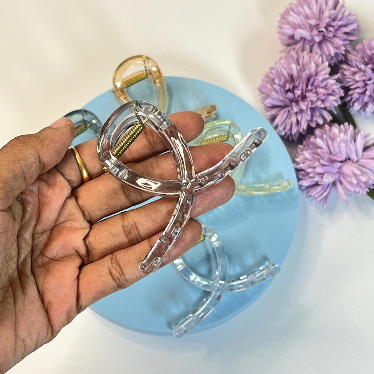 Crystal Clear Acrylic Hair Claw - Medium