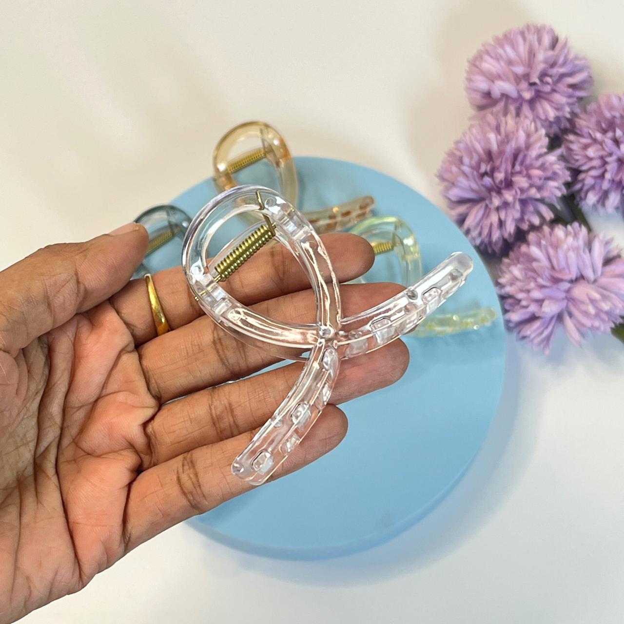 Crystal Clear Acrylic Hair Claw - Medium