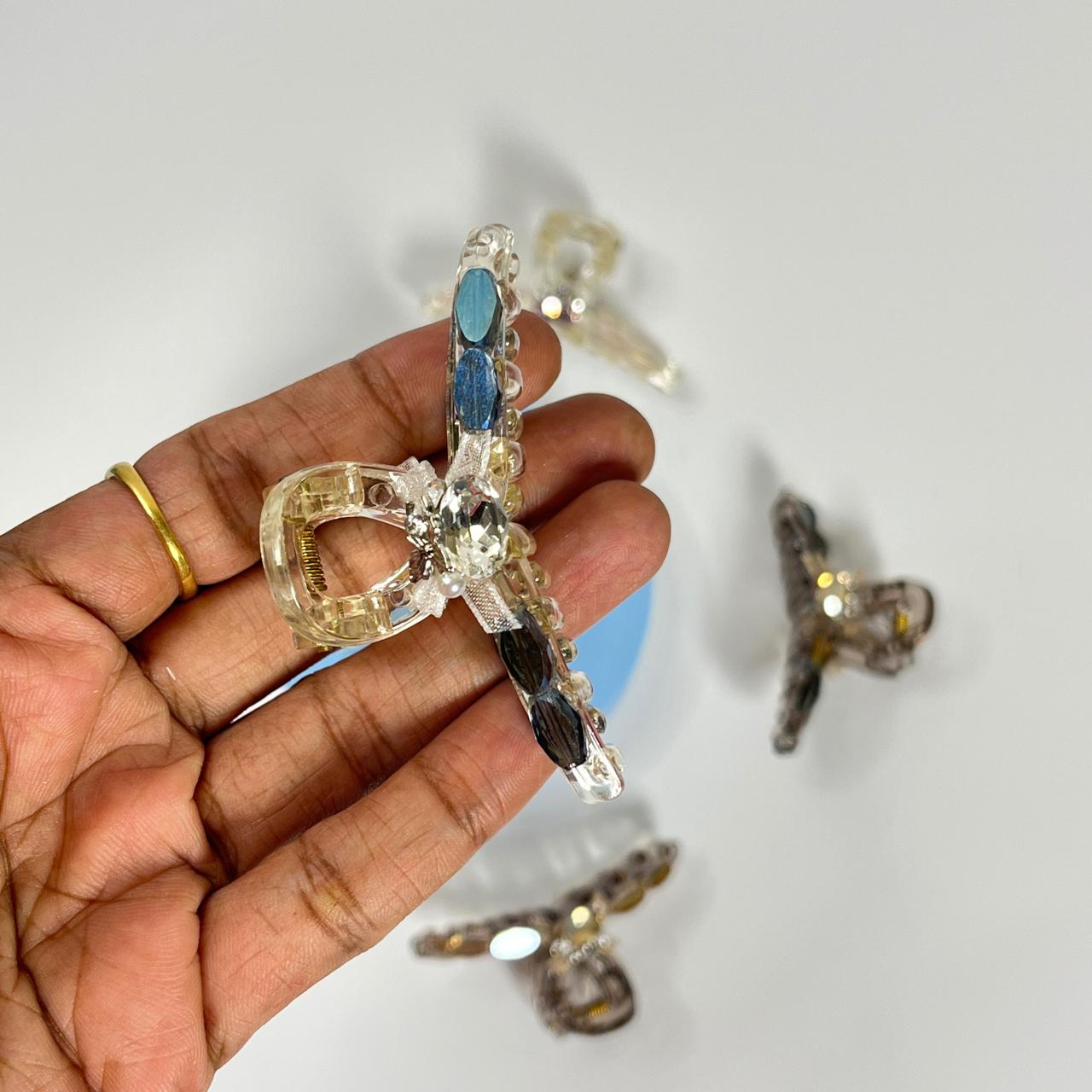 Crystal Bow Transparent Hair Claw