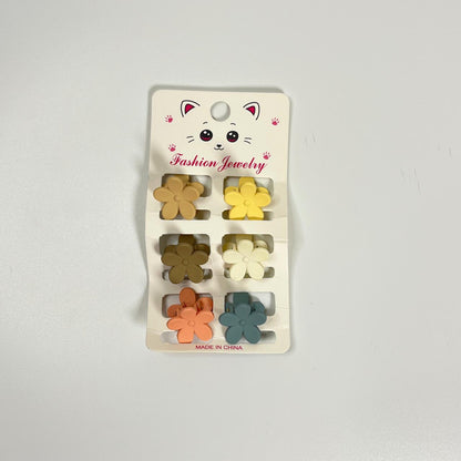 Mini Matte Hair Claw Clips – Pastel Color Set (Pack of 6)