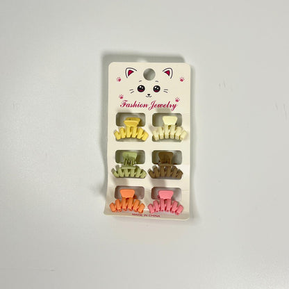 Mini Matte Hair Claw Clips – Pastel Color Set (Pack of 6)