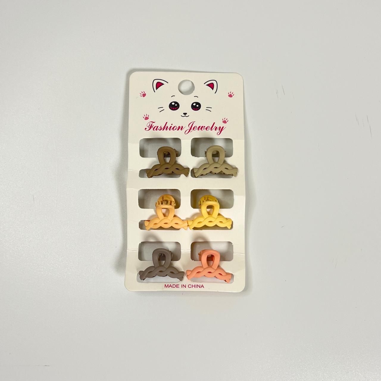 Mini Matte Hair Claw Clips – Pastel Color Set (Pack of 6)