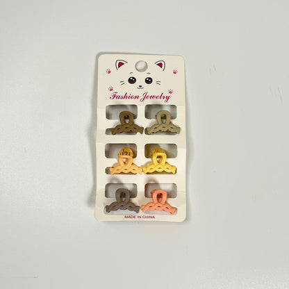 Mini Matte Hair Claw Clips – Pastel Color Set (Pack of 6)