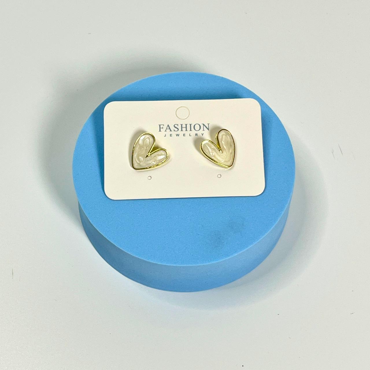 Glossy Heart Stud Earrings – Color Pop Edition