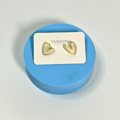 Glossy Heart Stud Earrings – Color Pop Edition