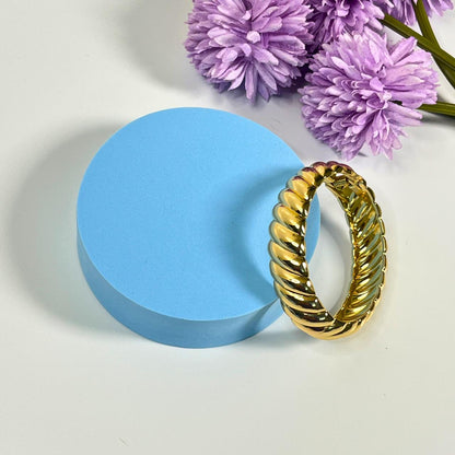 Golden Twist Bangle Bracelet
