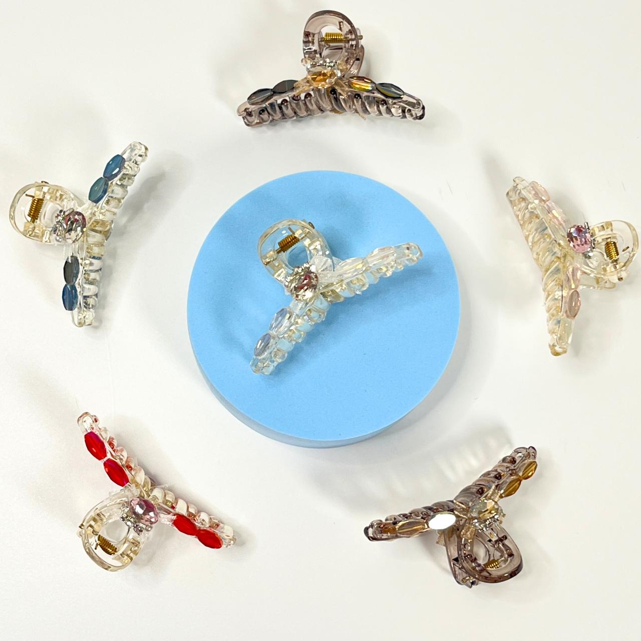 Crystal Bow Transparent Hair Claw