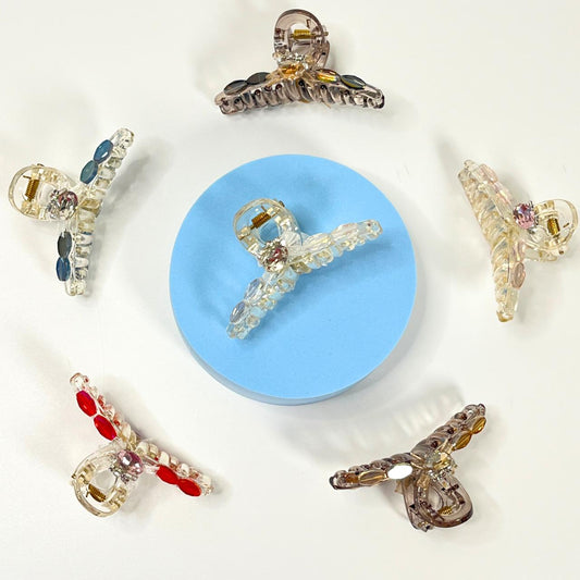 Crystal Bow Transparent Hair Claw