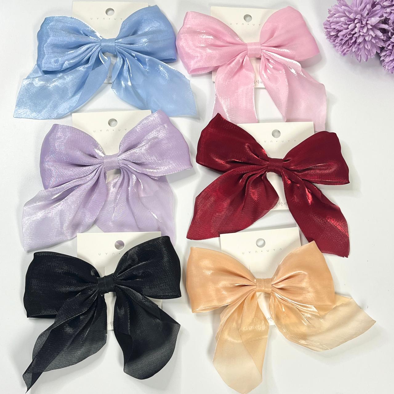 Shimmer Finish Hair Bow Clip