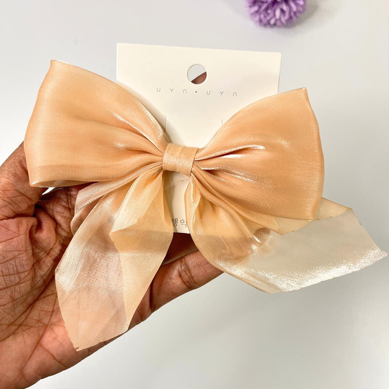 Shimmer Finish Hair Bow Clip