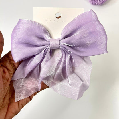Shimmer Finish Hair Bow Clip