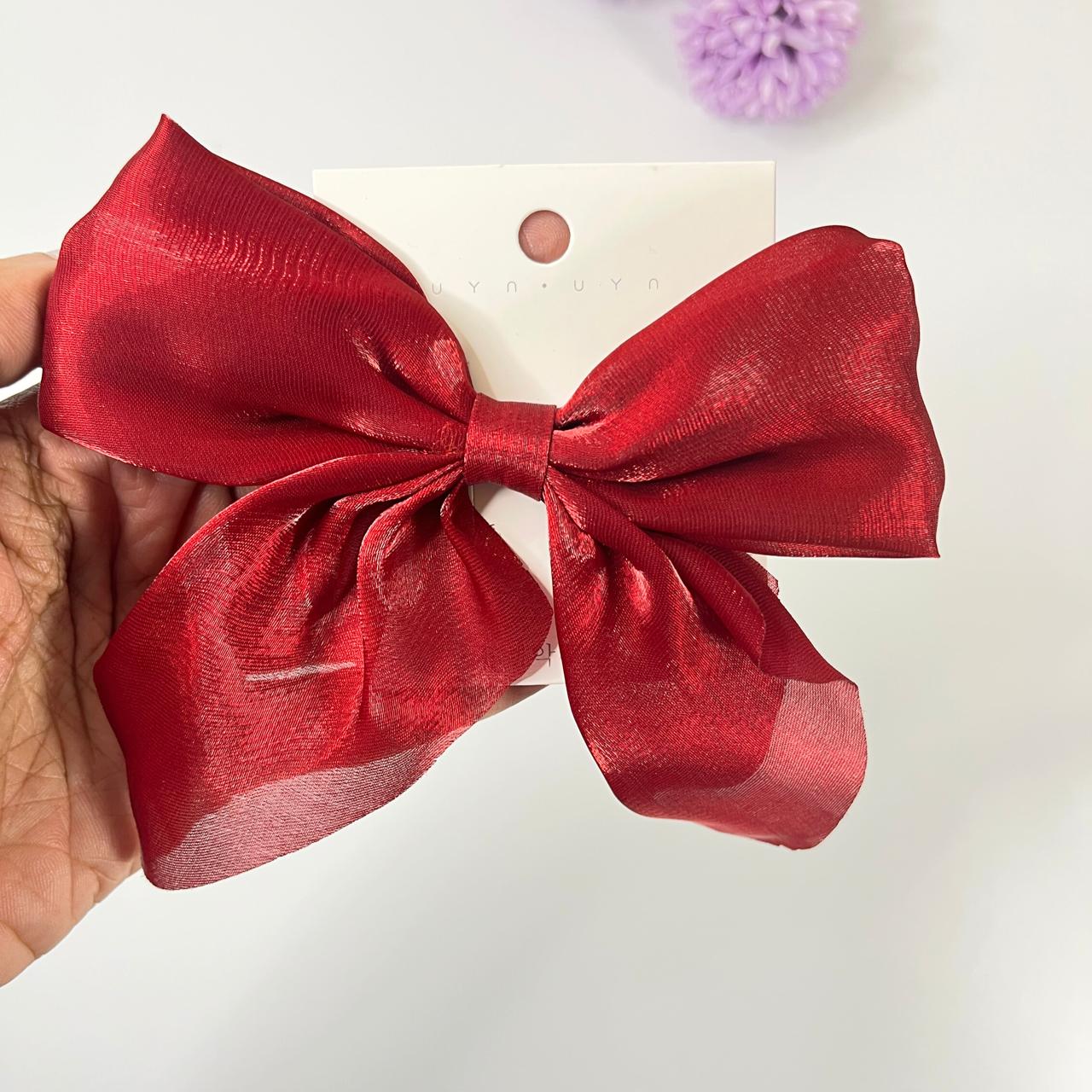 Shimmer Finish Hair Bow Clip