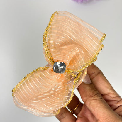 Crystal Organza Bow Hair Claw Clip