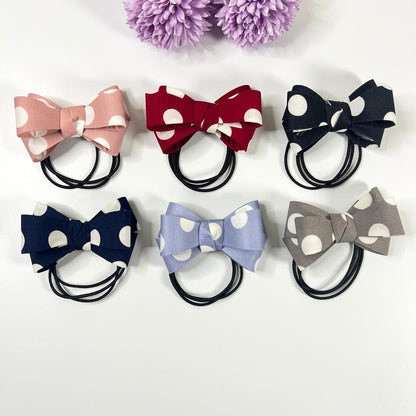 Polka Charm Bow Hair Ties