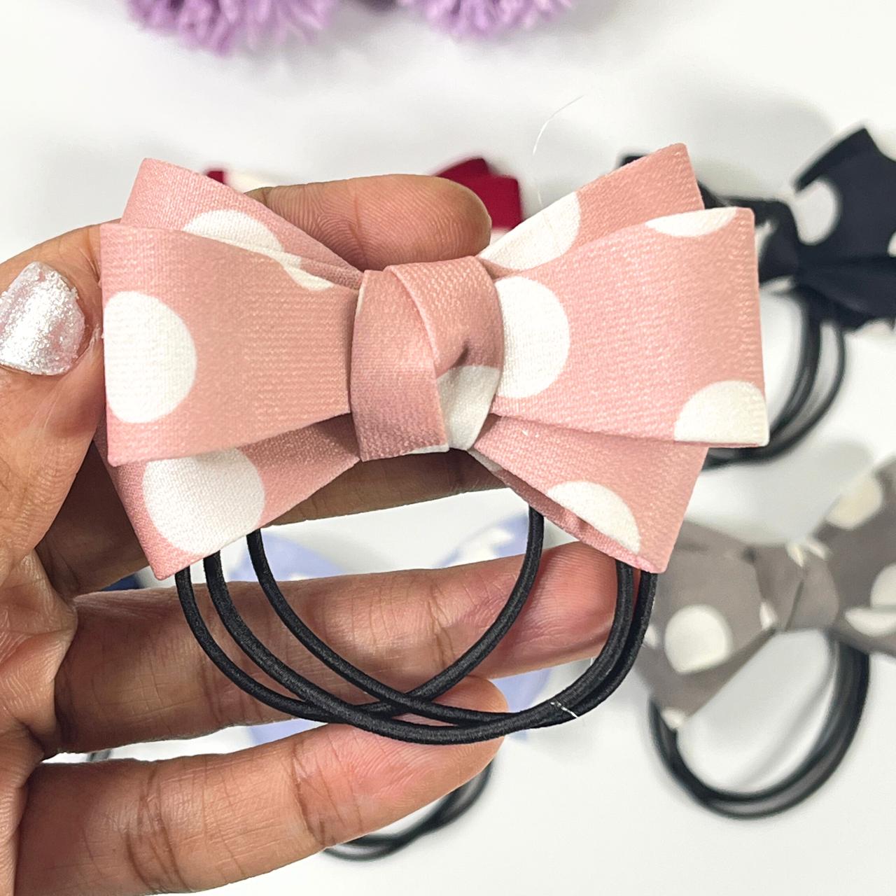Polka Charm Bow Hair Ties