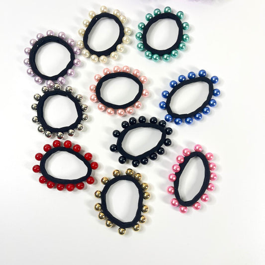 Pearl Beaded Hair Ties(5 Pieces- Assorted colors)