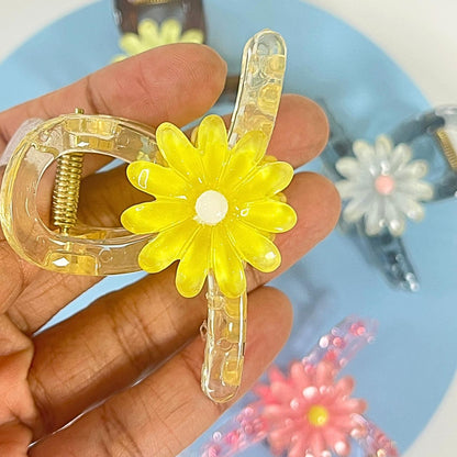 Daisy Flower Transparent Hair Claw Clip