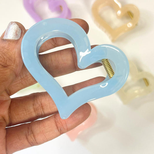 Pastel Heart Grip Hair Claw