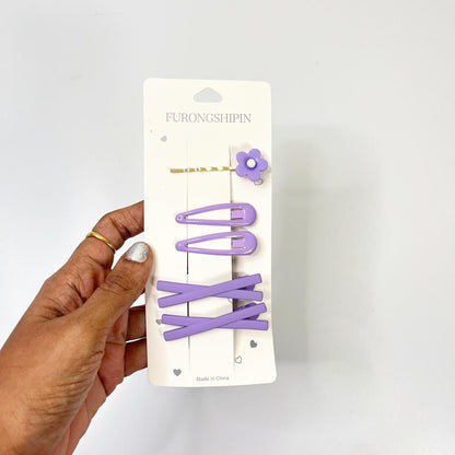 Minimal Matte Hair Clip Set(5 Pieces)