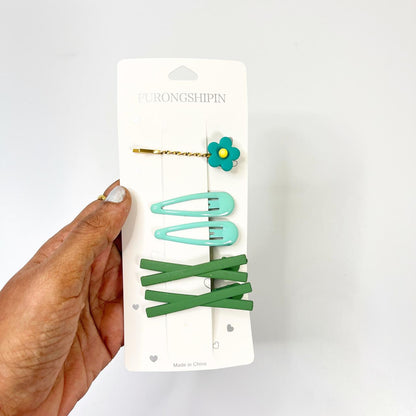 Minimal Matte Hair Clip Set(5 Pieces)