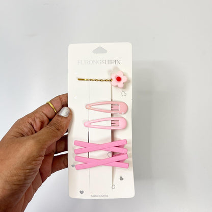 Minimal Matte Hair Clip Set(5 Pieces)