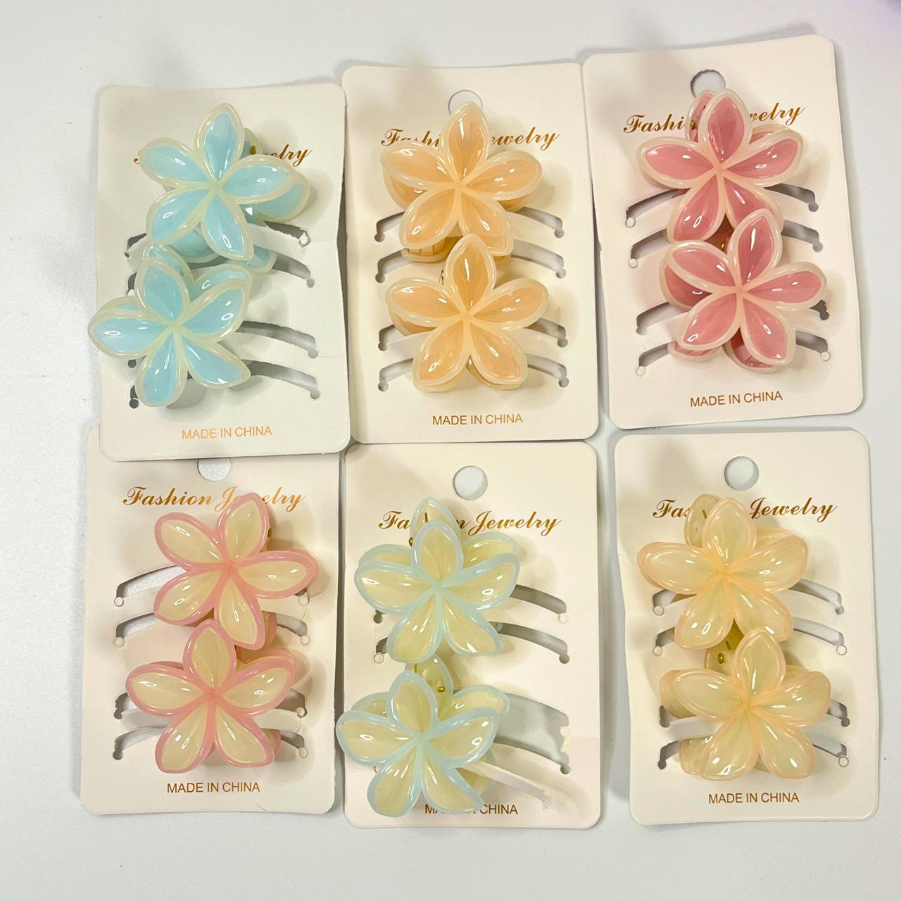 Floral Hair Clip Set (2 Pieces) - Small