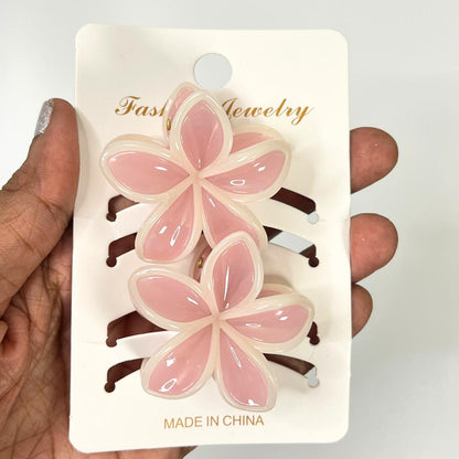 Floral Hair Clip Set (2 Pieces) - Small