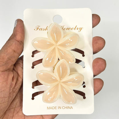 Floral Hair Clip Set (2 Pieces) - Small