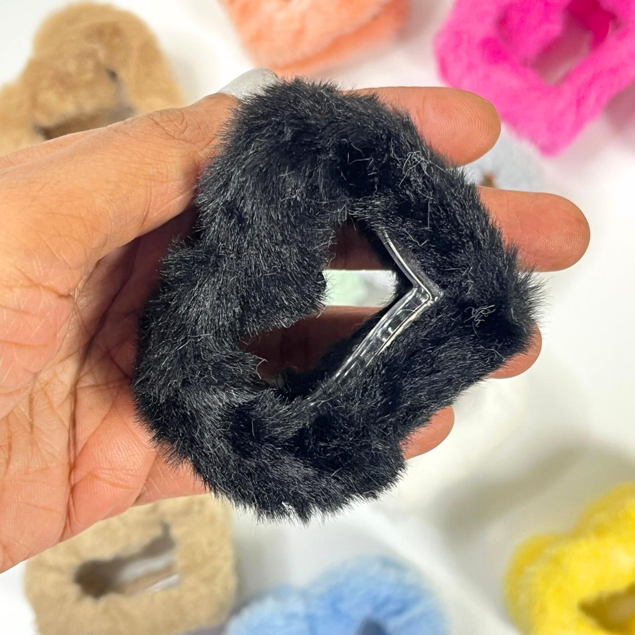 Soft Fur Heart Hair Claw Clip