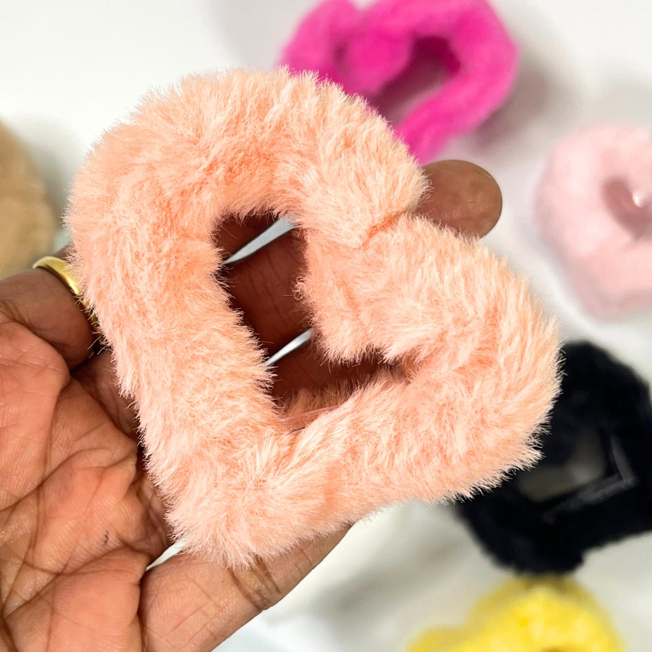 Soft Fur Heart Hair Claw Clip