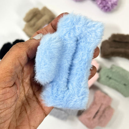 Soft Fur Rectangle Hair Claw Clip