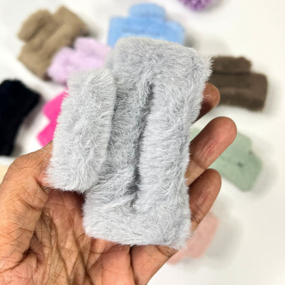 Soft Fur Rectangle Hair Claw Clip