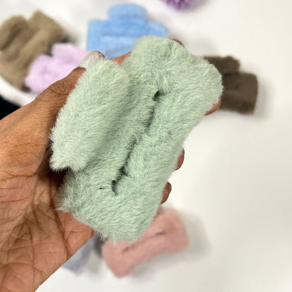 Soft Fur Rectangle Hair Claw Clip