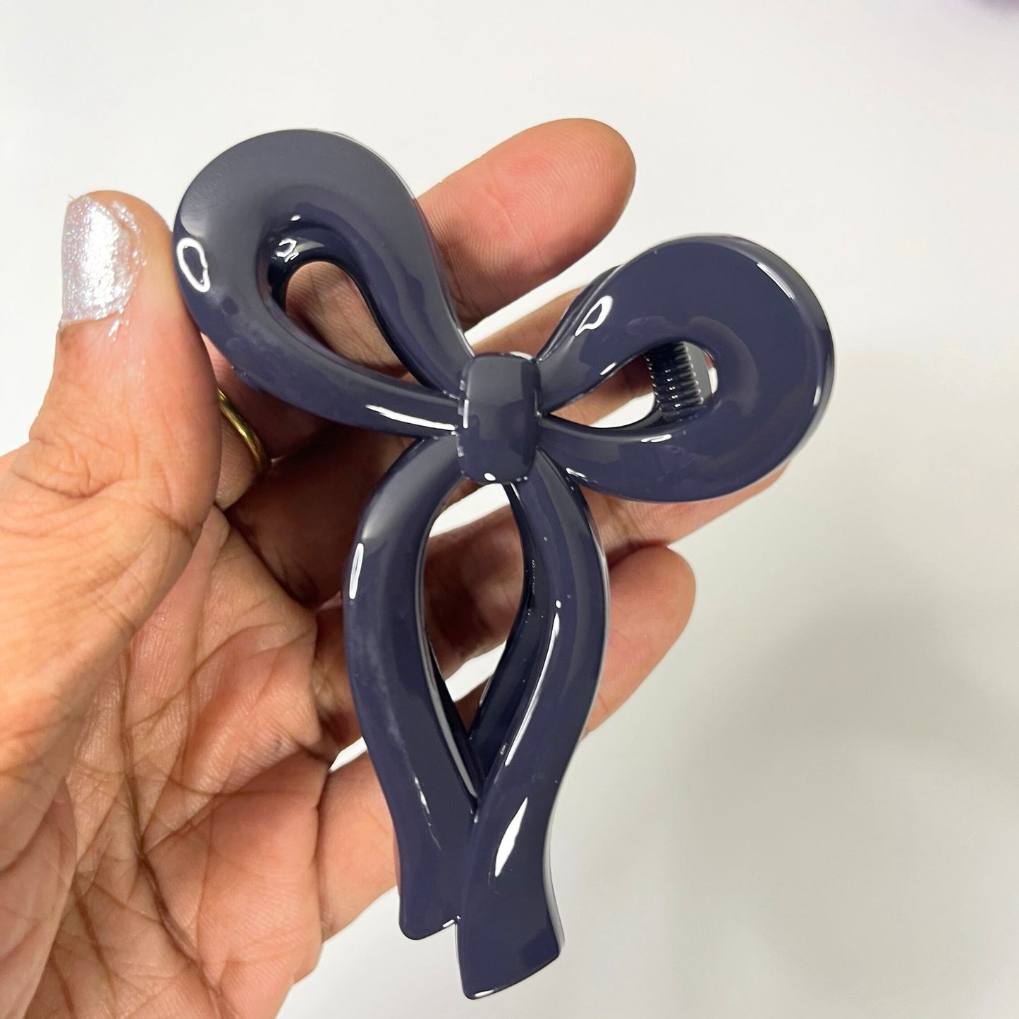 Glossy Bow Hair Claw Clip